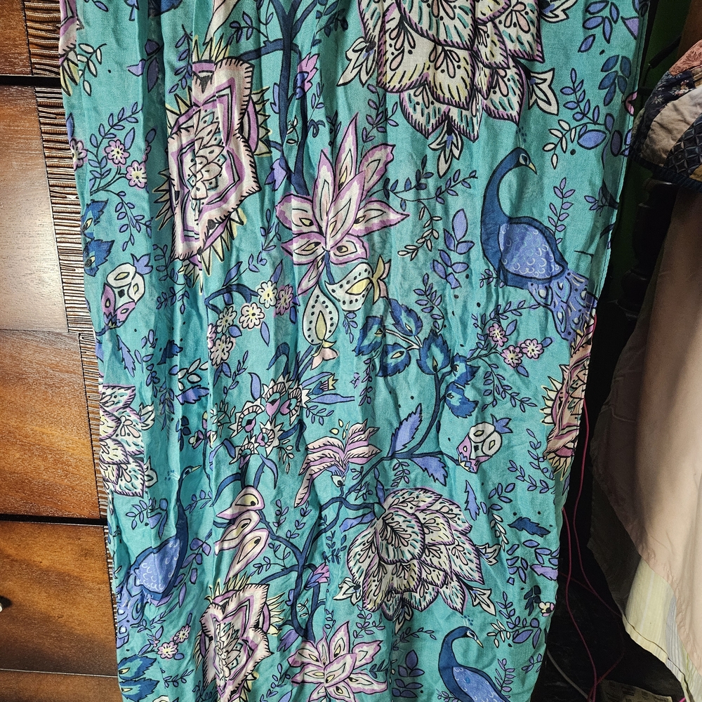 Vera Bradley Teal and Purple Floral Scarf